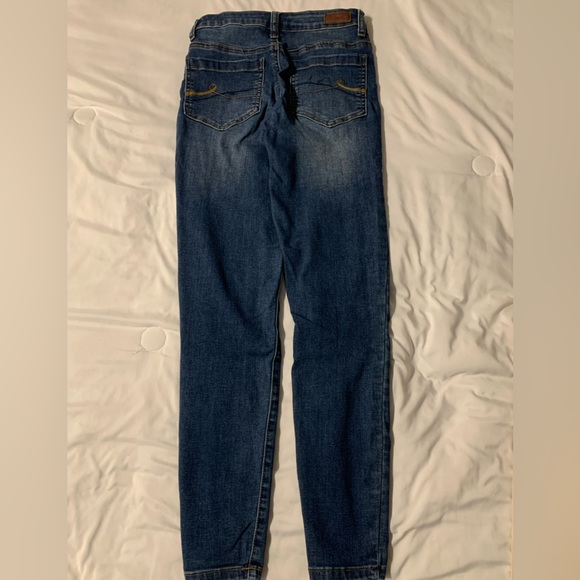 Grace & Lace Jeans Womens 2 Blue Jegging Skinny Stretch Knit Cotton Denim Dark - Picture 2 of 12